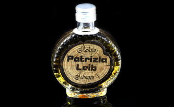 Boca za rakiju - drvena etiketa